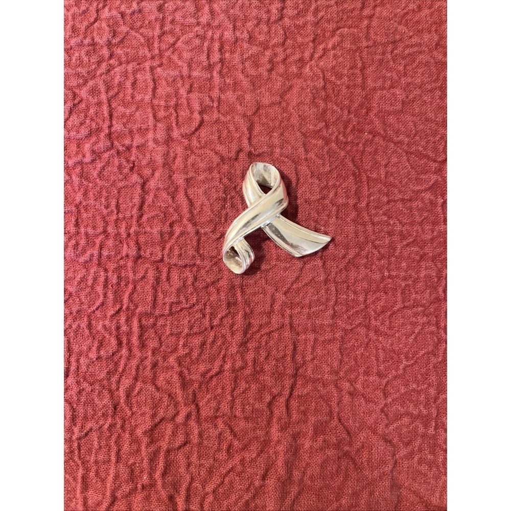 925 Sterling Silver Vintage Shube Ribbon Slide Pendant